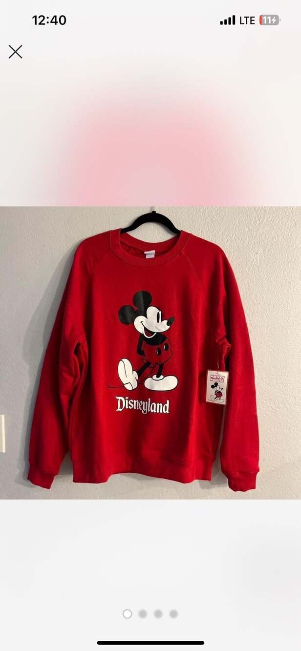 Disney Mickey Mouse RED Classic Pullover Sweatshirt Unisex Adults Sz XXL NWT